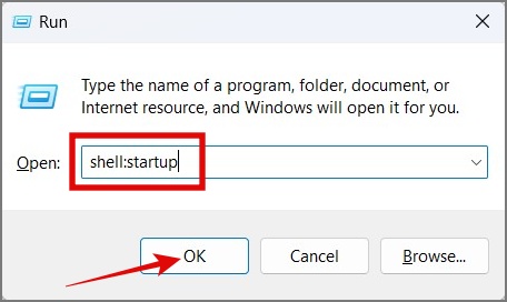 The location of the startup folder in Windows 10 and 11