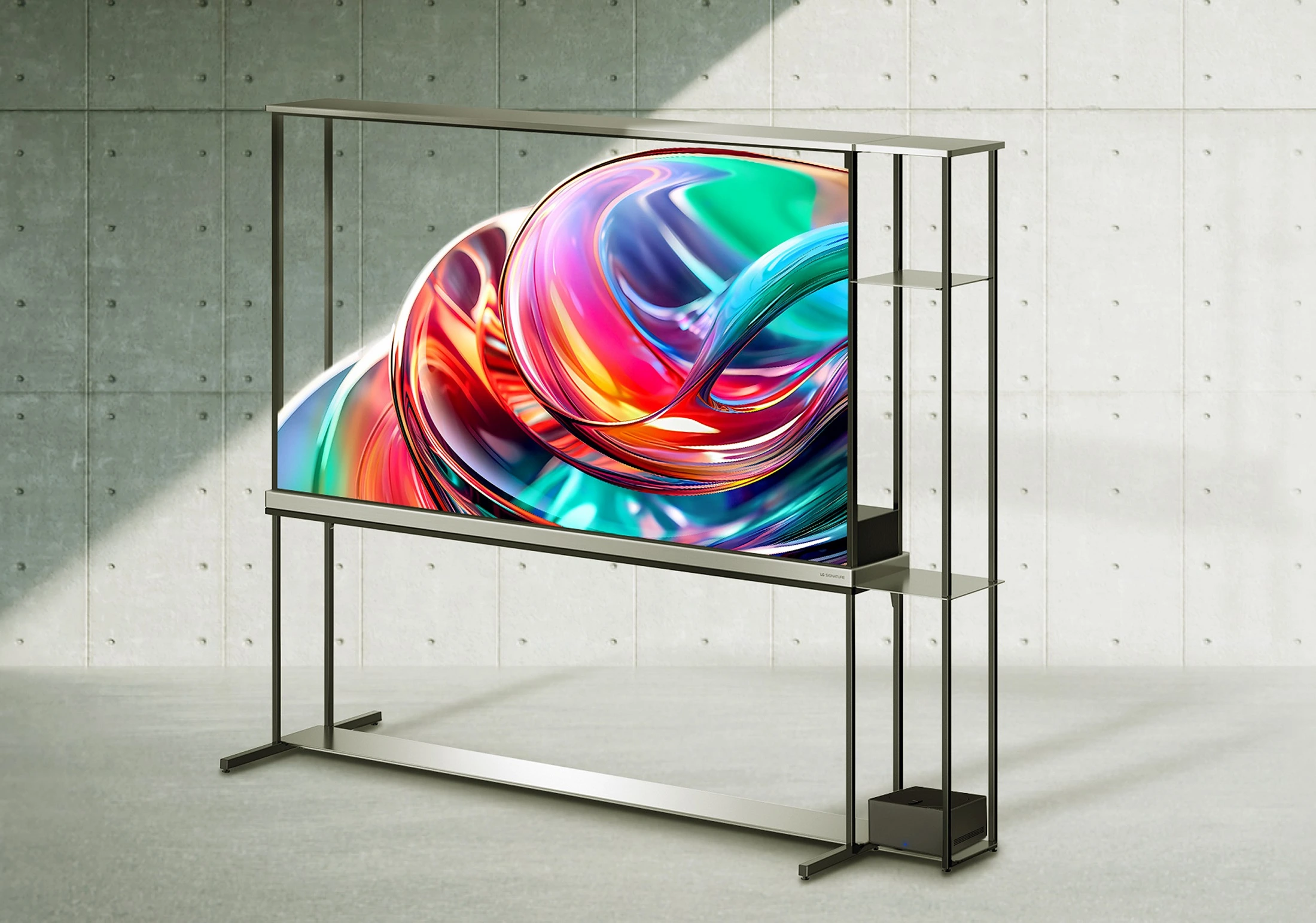 a screen on a stand