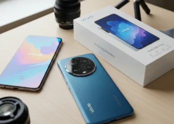 A white and blue color mobile box packed-Vivo new smartphone launch in 2026