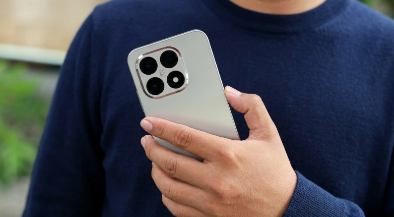 Person holding a smartphone in hand-Xiaomi 17T Series Leak: 7,000mAh Battery & Dimensity 9500 Specs Revealed