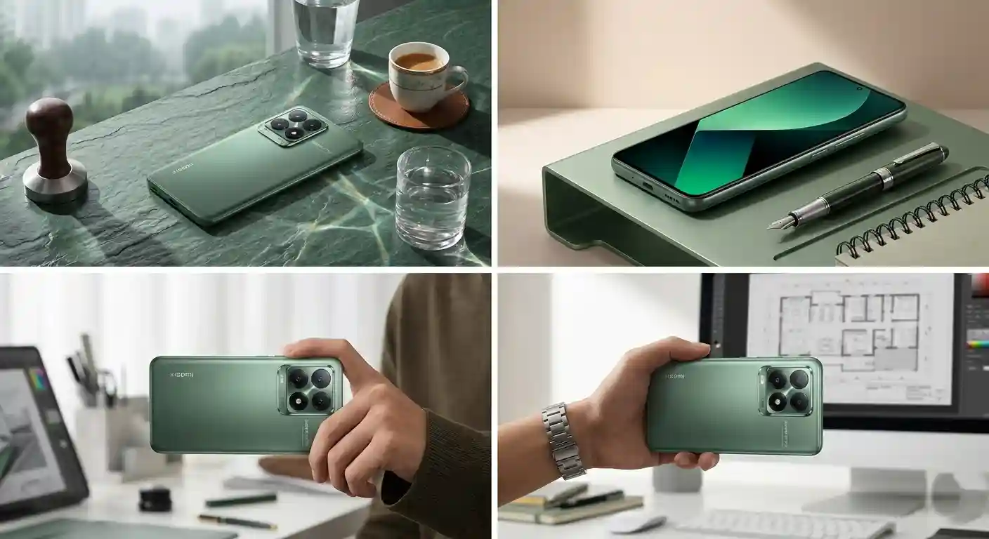 Xiaomi phone showcased in various settings-Xiaomi 17T Series Leak: 7,000mAh Battery & Dimensity 9500 Specs Revealed