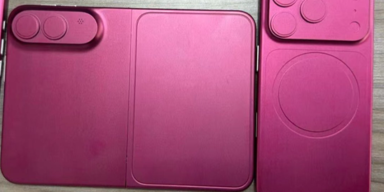 Is This the Foldable iPhone? Leaked Images Reveal Apple’s Secret Project 2026 1 Pink color smartphone -Is This the Foldable iPhone? Leaked Images Reveal Apple’s Secret Project 2026