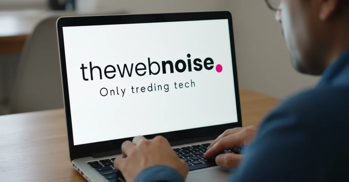 About Us | The Web Noise" 1 About us Brand logo on laptop screen