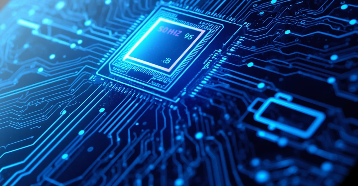 Close-up of tablet display showing processor chip, RAM modules and technical specifications with circuit board visualization-Best Budget Tablet 2026