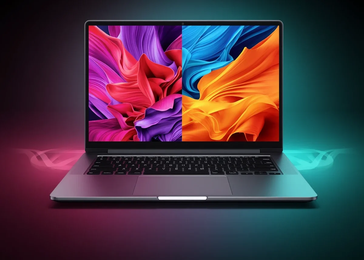 Best Laptop Under 50000 in India 2026 — Top Picks for Work, Study & Gaming 4 Best laptop under 50000 India with Full HD IPS display — split screen comparison showing vibrant IPS panel versus TN panel viewing angles with anti-glare coating