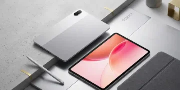 OPPO Pad 6 tablet front and back view with stylus and case — official launch photo