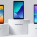 Three budget tablets displayed on white podiums showing Redmi Pad SE 2, Realme Pad X2, and Samsung Galaxy Tab A9+ side by side comparison-Best Budget Tablet 2026