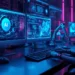 AI Tools for Blogging in 2026-Futuristic AI workspace with holographic screens and neural networks - ideal for your featured image