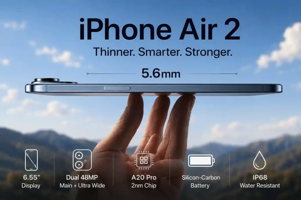 Thinner Is the Way to Go|iPhone Air 2 Leaks & iPhone 18 Pro Max Battery Mystery 3 iPhone Air 2 -A blue color iphone -Thinner Is the Way to Go|iPhone Air 2 Leaks & iPhone 18 Pro Max Battery Mystery